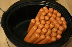 40 hotdogs in crockpot